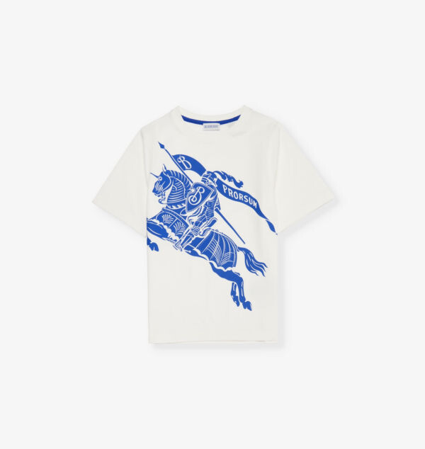 

Футболка из хлопкового джерси с принтом Cedar Knight ekd для детей от 3 до 14 лет Burberry, цвет salt
