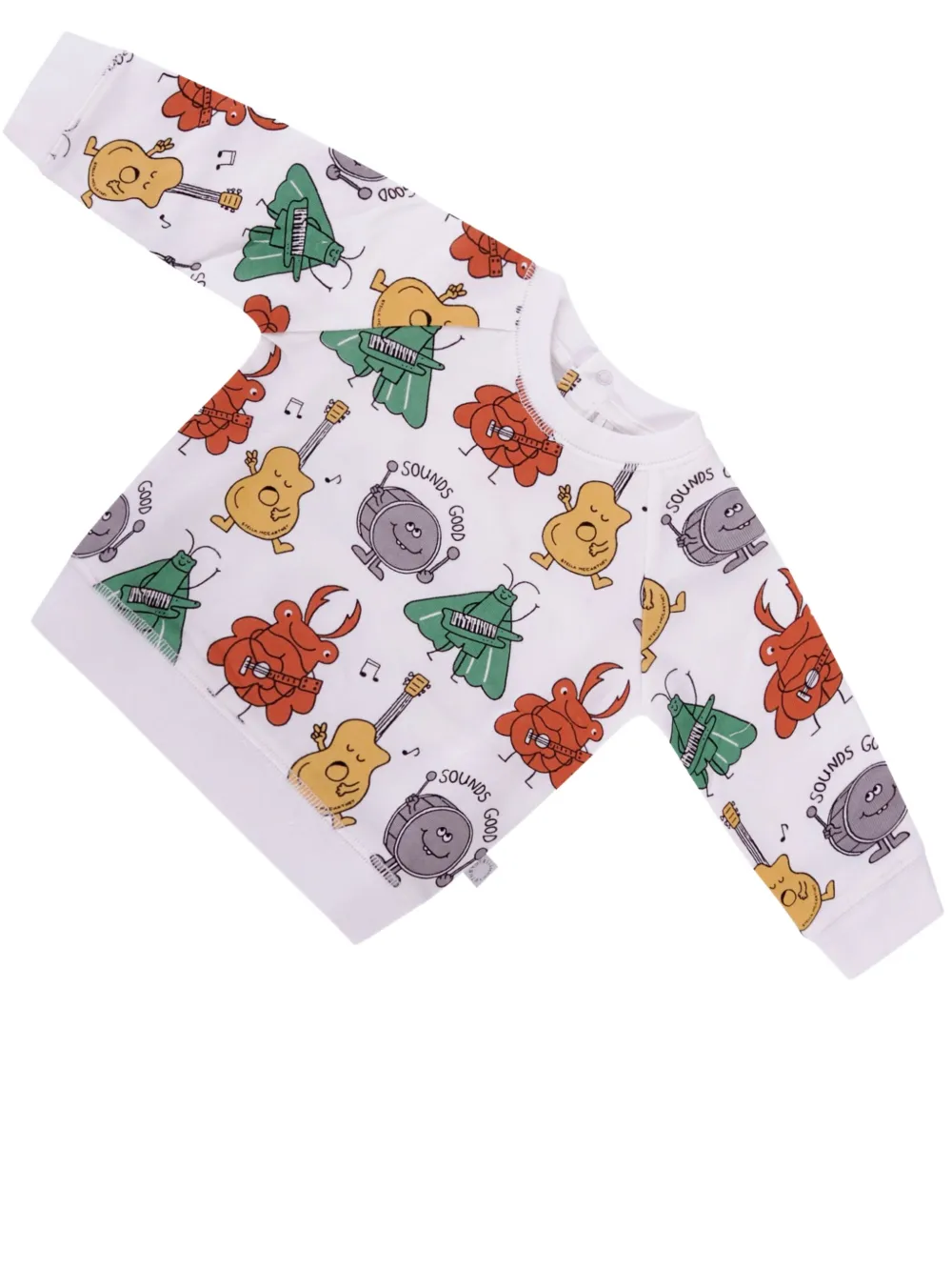 Свитер с музыкальным принтом Stella Mccartney Kids, белый — фото 3
