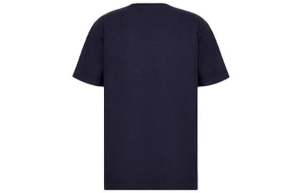 Футболка men's ss22 embroidered plain weave knit short sleeve navy blue t-shirt Dior, синий — фото 2