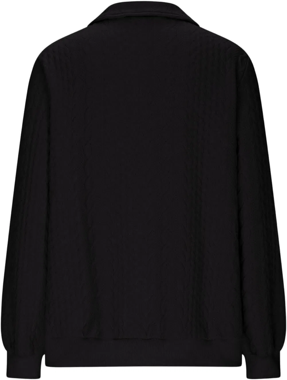 Женская толстовка с воротником, текстурированная, Quarter Zip, черный — фото 2
