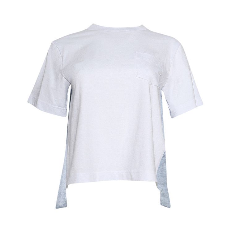 

Футболка Sacai Denim x Cotton Jersey T-Shirt, Off White/Light Blue