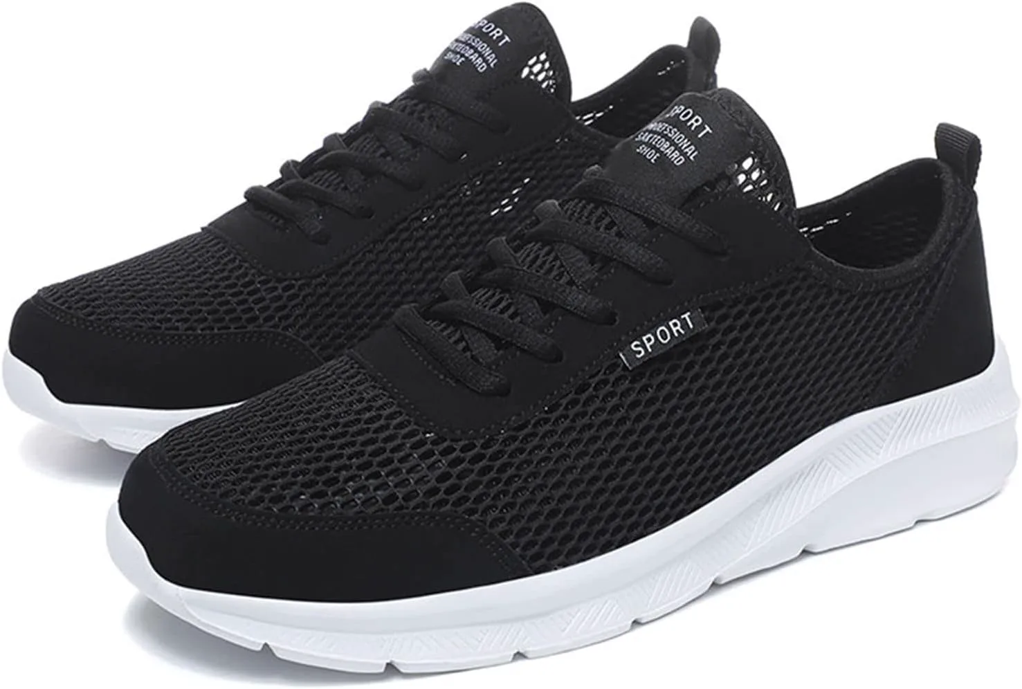 Универсальные летние мужские дышащие сетчатые легкие удобные повседневные кроссовки из замши, размер 8 Generic, белый — фото 4
