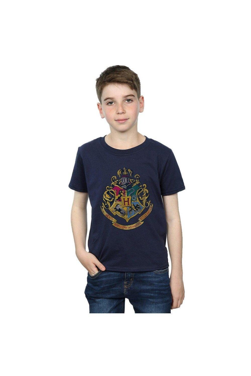 Хлопковая футболка с гербом Хогвартса Harry Potter, темно-синий — фото 4