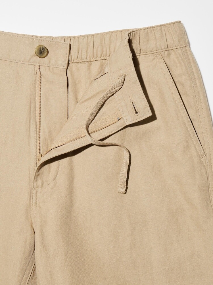 Шорты из льняной смеси Uniqlo, цвет 69 синий — фото 4