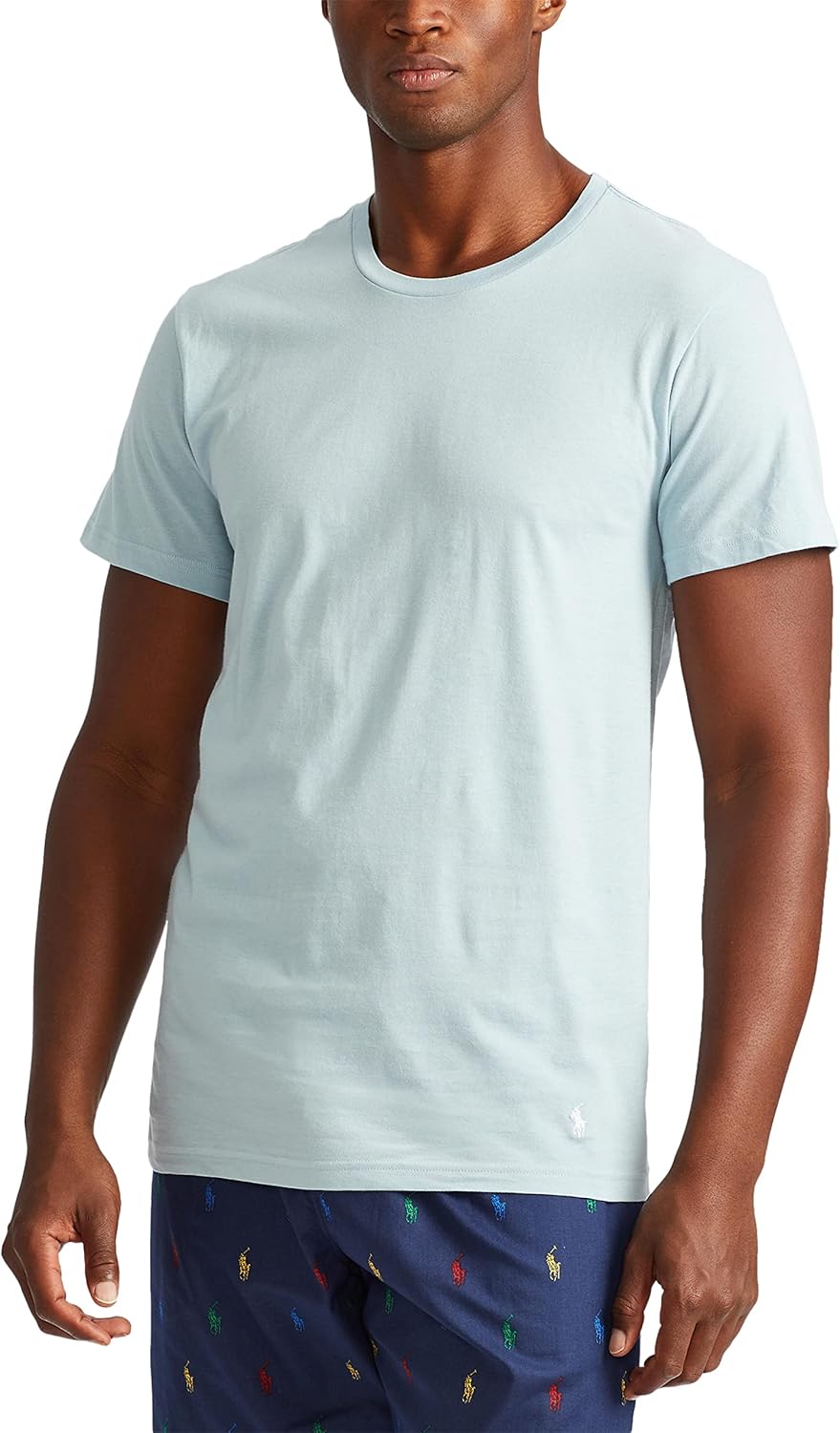 POLO RALPH LAUREN Мужская классическая майка с влагоотводящим эффектом, 3 штуки, экипаж, White/Blue, Blue/White, Navy/White - 3 Pack — фото 3