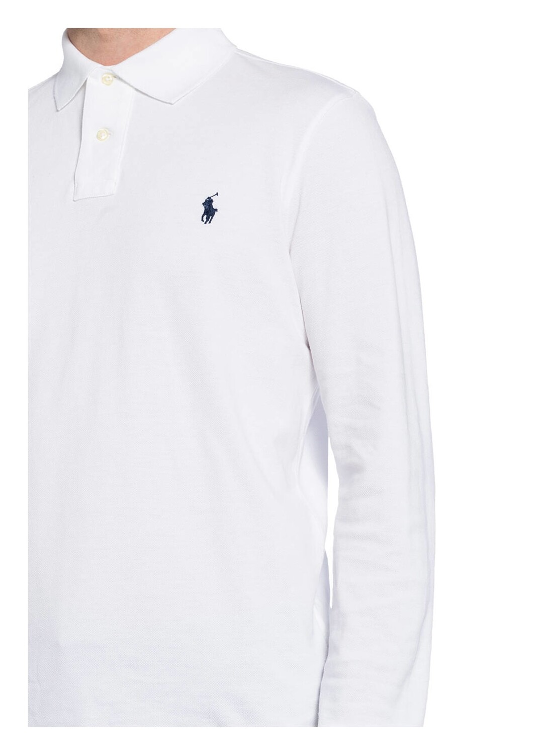 Рубашка поло POLO RALPH LAUREN Piqué Custom Slim Fit, белый — фото 4