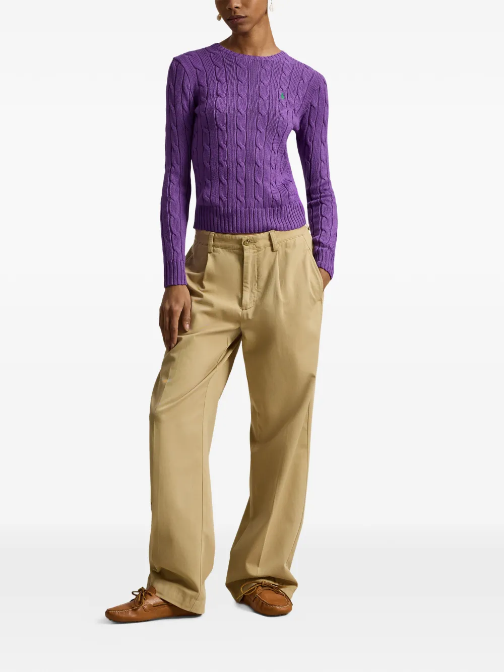 Вязаное изделие с логотипом Polo Ralph Lauren, фиолетовый — фото 2