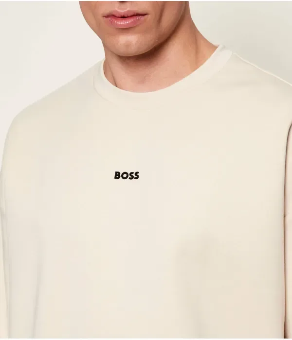 Толстовка Стенсон oversize fit Boss Green, бежевый — фото 4