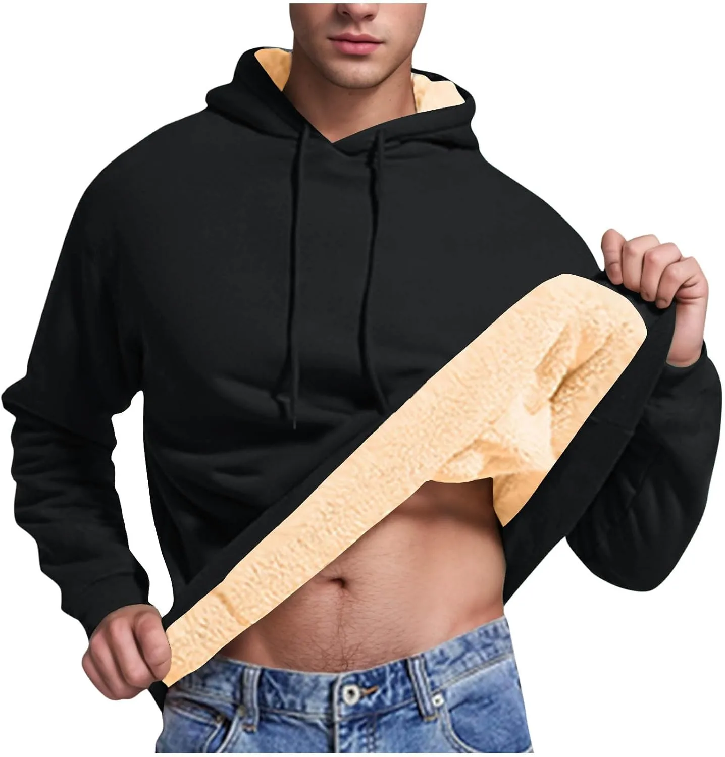 

Мужской толстый худи с подкладкой из шерпы