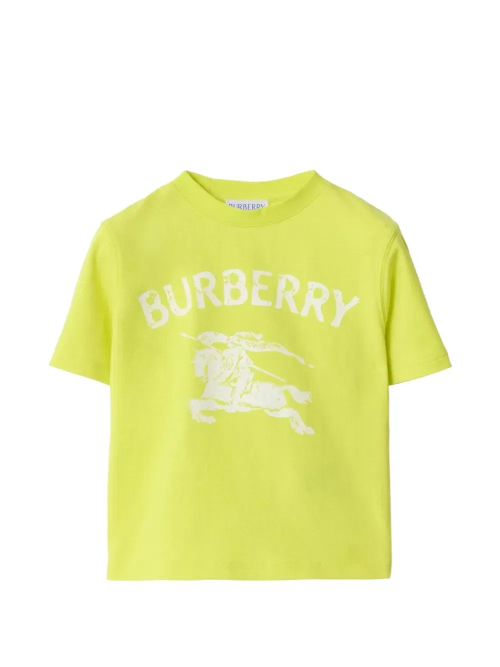 Футболка из стрейчевого хлопка с монограммой EKD Burberry Kids, зеленый