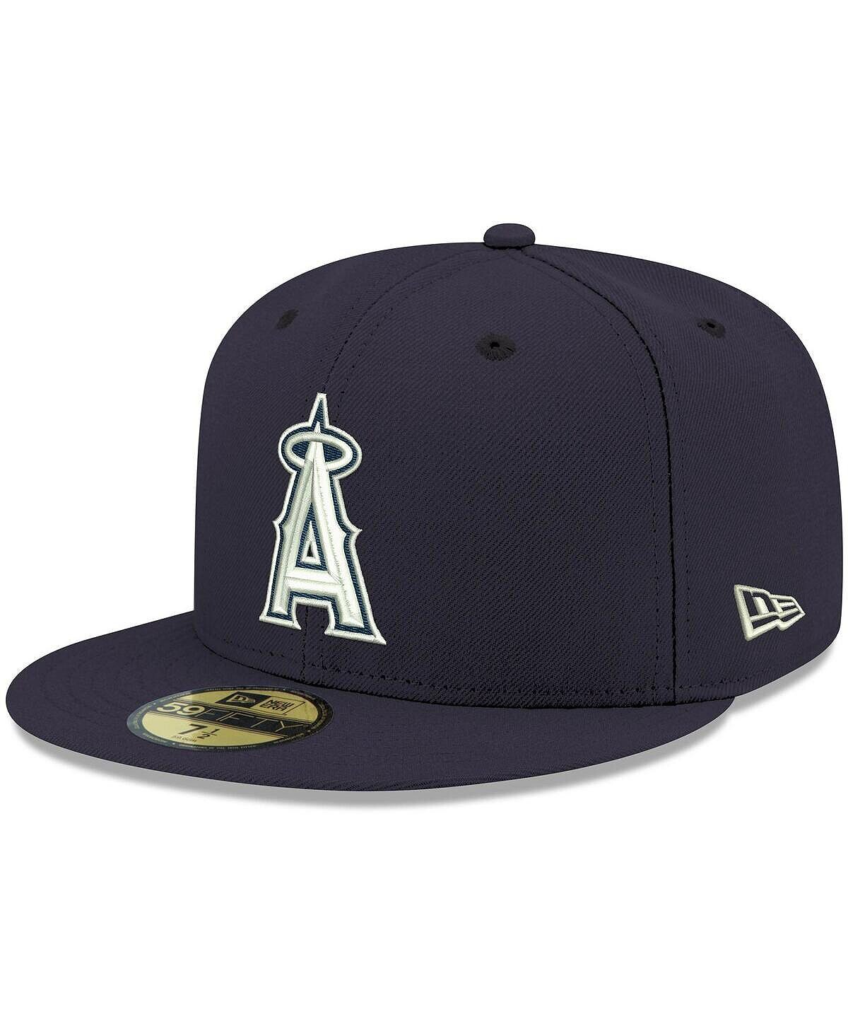 

Мужская темно-синяя шляпа с логотипом Los Angeles Angels, белая 59FIFTY, приталенная шляпа New Era