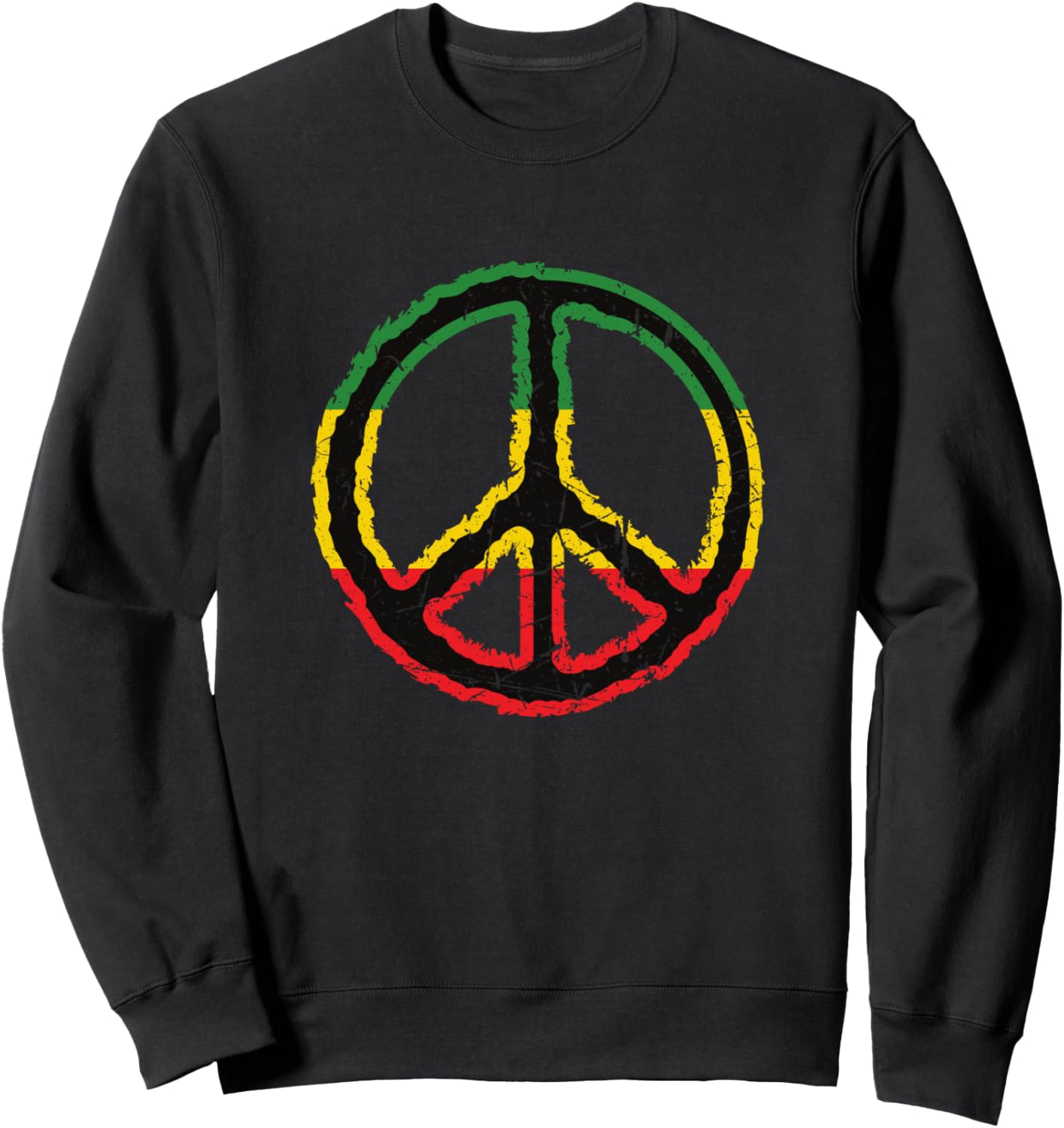 

Раста, знак мира, регги, хиппи, бохо, ямайский стиль, рваная толстовка Peace Signs Hippie Boho Designs, черный