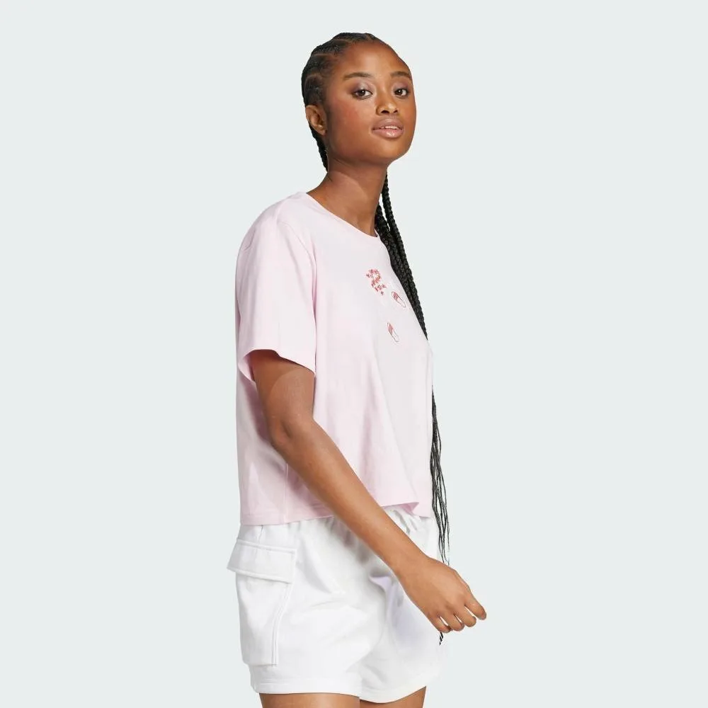 Мини-футболка с графическим принтом Adidas, pink — фото 3