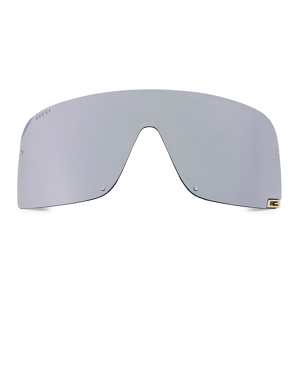 

Солнцезащитные очки с маской для показа мод Gucci, цвет Shiny Transparent Light Grey