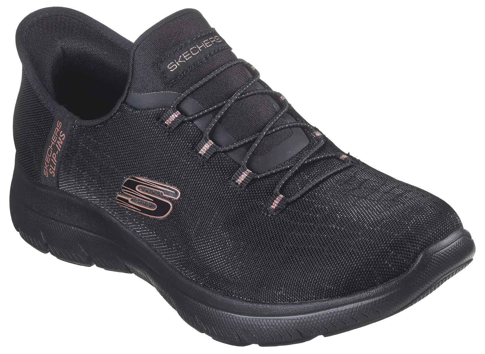 Кроссовки-слипоны Skechers "SUMMITS-CLASSY NIGHT", повседневная обувь без шнуровки с удобной функцией подушки для пятки, цвет Schwarz-Goldfarben