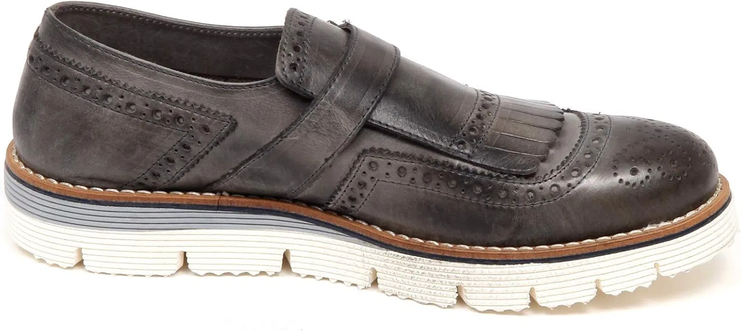 EVEET Мужские лоферы F1784 Mocassino Uomo темно-серые Scarpe с винтажным эффектом — фото 2