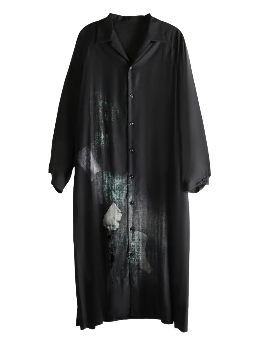 

Миди-рубашка с абстрактным принтом Y's, черный