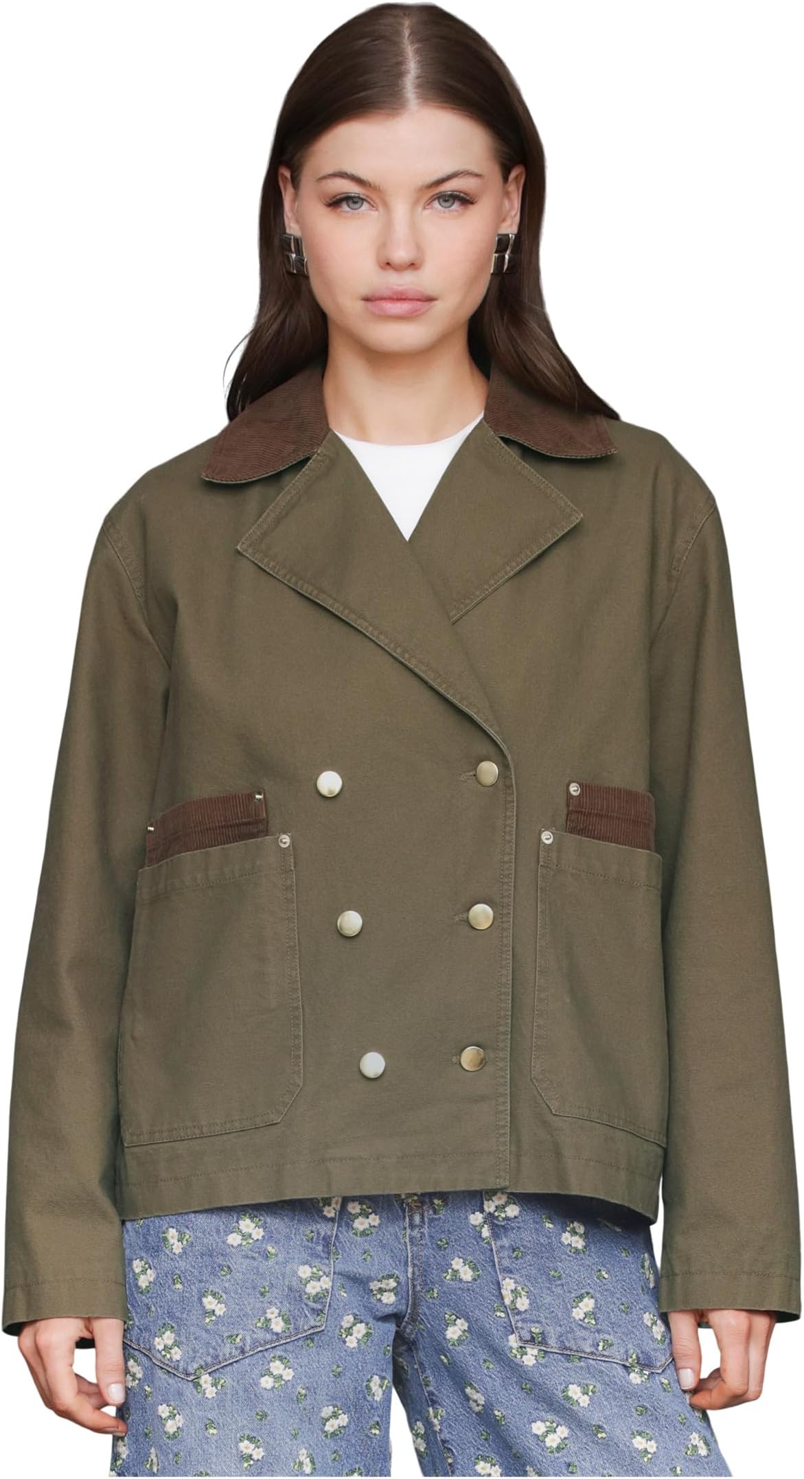 

Женское двубортное пальто-бушлат Avec Les Filles, Thyme