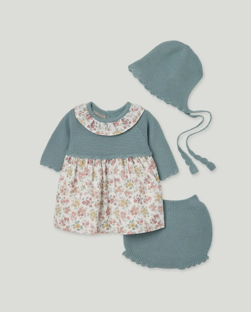 

Длинное платье-сарафан средней длины с длинным рукавом и капюшоном, с фантазийным принтом по всей поверхности для ребенка Coconut El Corte Inglés, зеленый