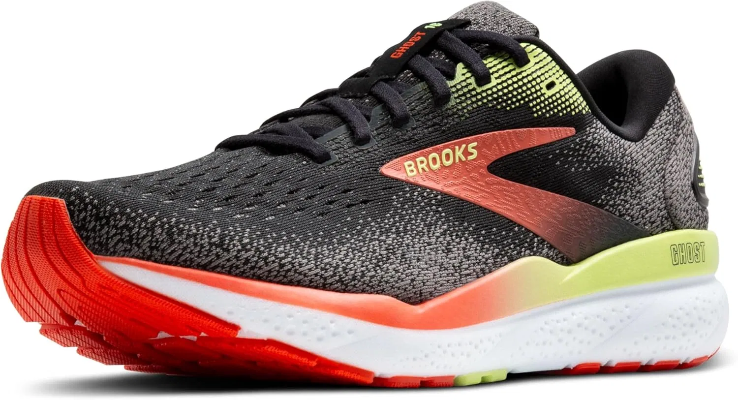 Мужские кроссовки Brooks Ghost 16, Black Mandarin Red Green