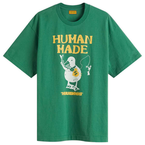 

Футболка с изображением утки-рыболова Human Made, зеленый