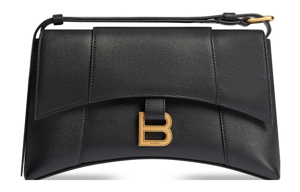 

Balenciaga Гладкая кожаная портативная сумка через плечо женская черная