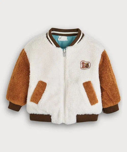 Детская куртка-бомбер reversible big bear padded moimoln, сине-зеленый — фото 3