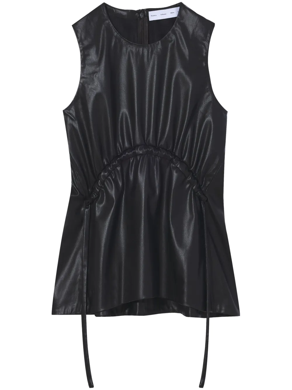 

Топ из искусственной кожи с кулиской Proenza Schouler White Label, черный