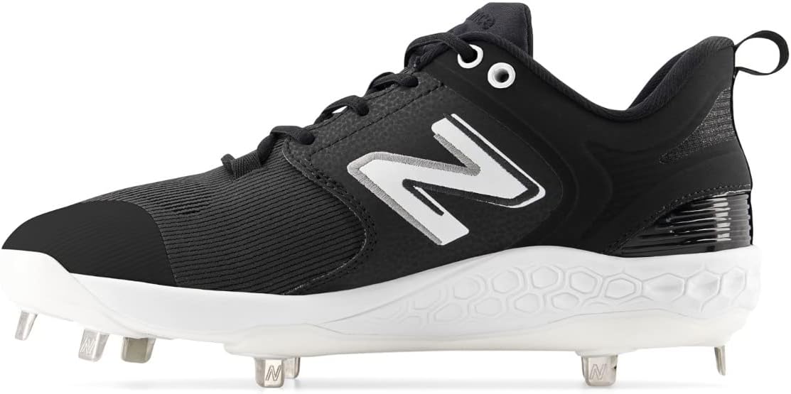 Бейсбольные кроссовки New Balance Fresh Foam X 3000 V6 для мужчин, металлические, белый/черный — фото 3