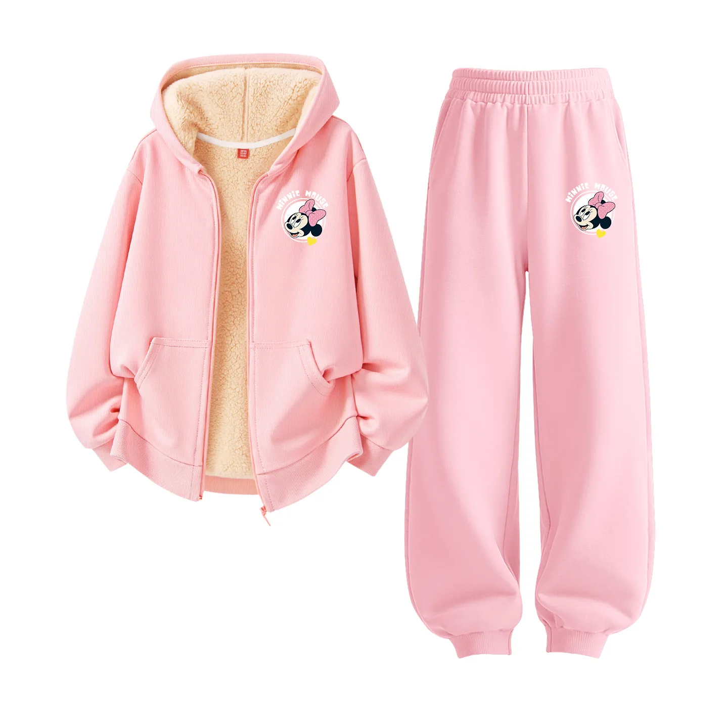Детский спортивный комплект Casual Disney, [Thickened and Fleece-Lined]Di Xin Huanyi K Taro Purple+Di Xin Huanyi K Taro Purple — фото 3