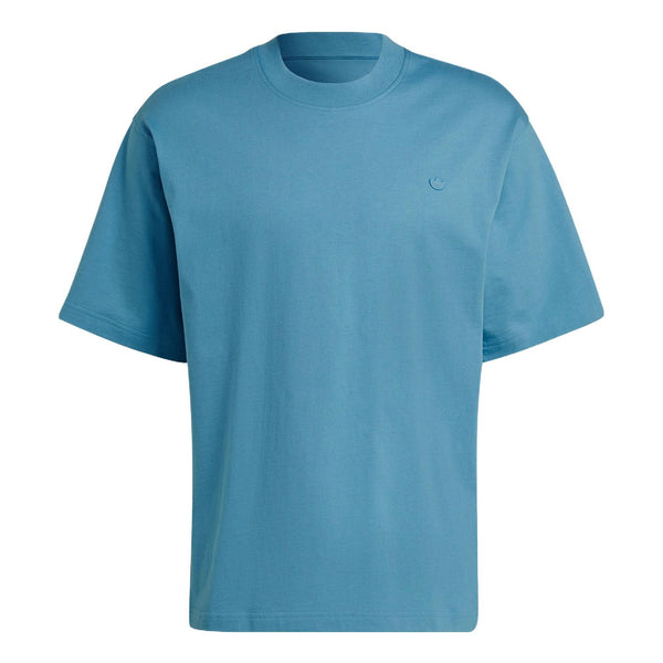 

Футболка adidas originals Solid Color Athleisure Casual Sports Round Neck Short Sleeve Couple Style Light Blue, синий