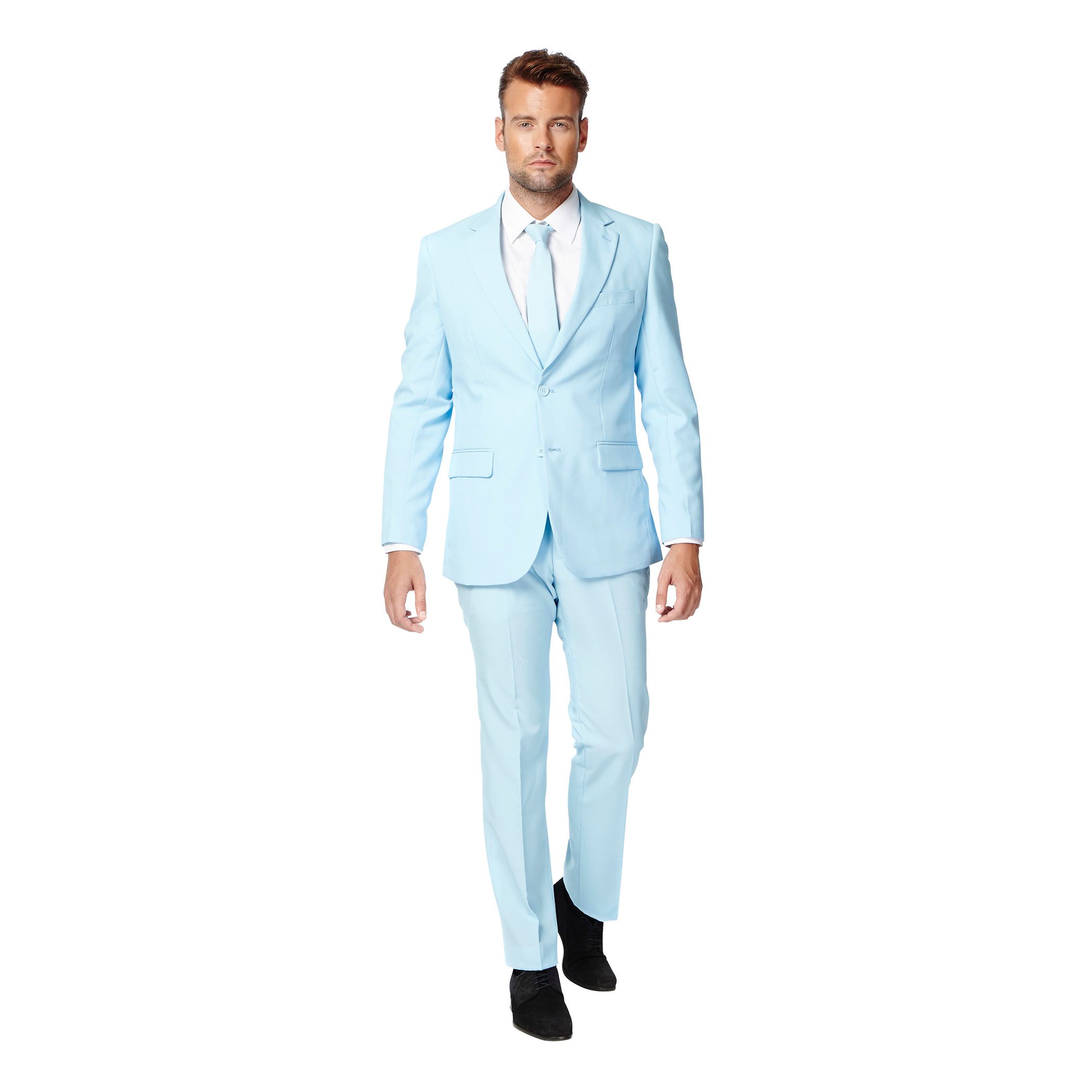 

Мужской однотонный костюм и галстук Slim Fit OppoSuits, светло-синий