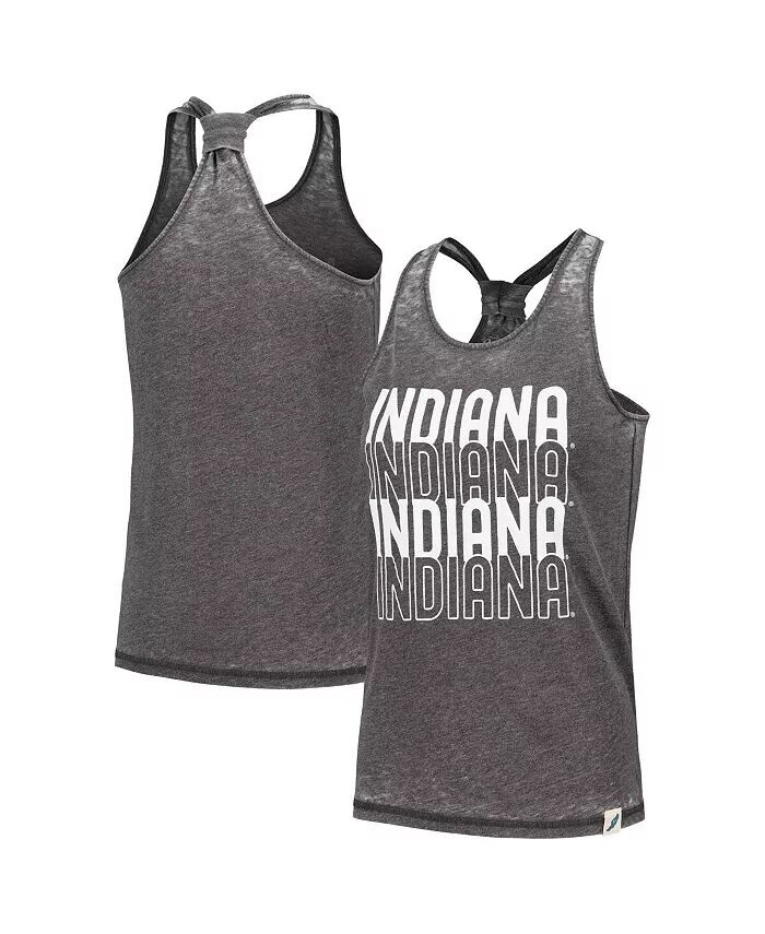 

Женская черная майка-борцовка Indiana Hoosiers Stacked Name League Collegiate Wear