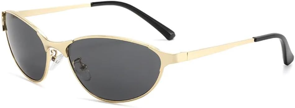 

Солнцезащитные очки в тонкой оправе для мужчин и женщин, роскошные, металлические, классические, повседневные, для вождения, защита от УФ-излучения UV400 VFDHN, 12006-c2