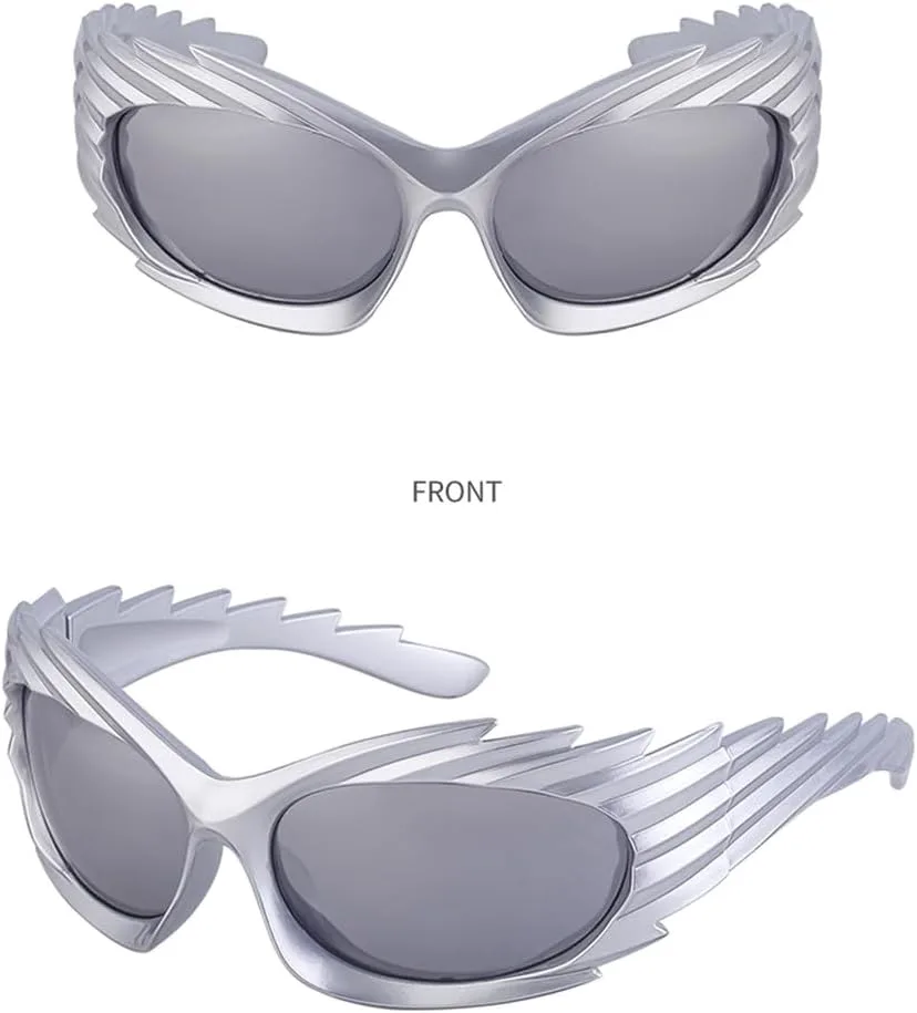 

Прямоугольные солнцезащитные очки для женщин и мужчин, модные панк-солнцезащитные очки для мужчин, стимпанк-спортивные солнцезащитные очки WNCKSQ, C7silver