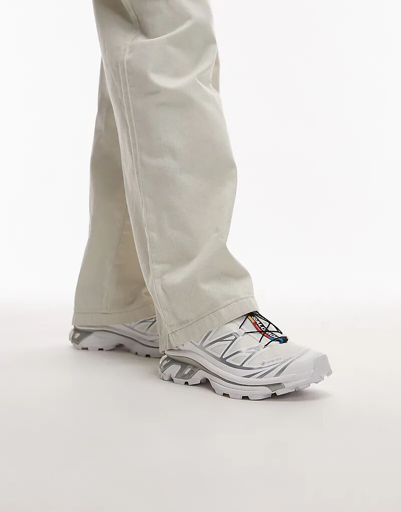 Кроссовки Salomon XT-6 GTX унисекс белого и серебристого цветов — фото 4