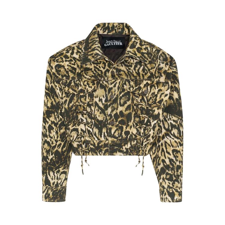 

Куртка Jean Paul Gaultier Leopard Print Denim Jacket Beige/Brown/Dark Brown/Black, желто-коричневый