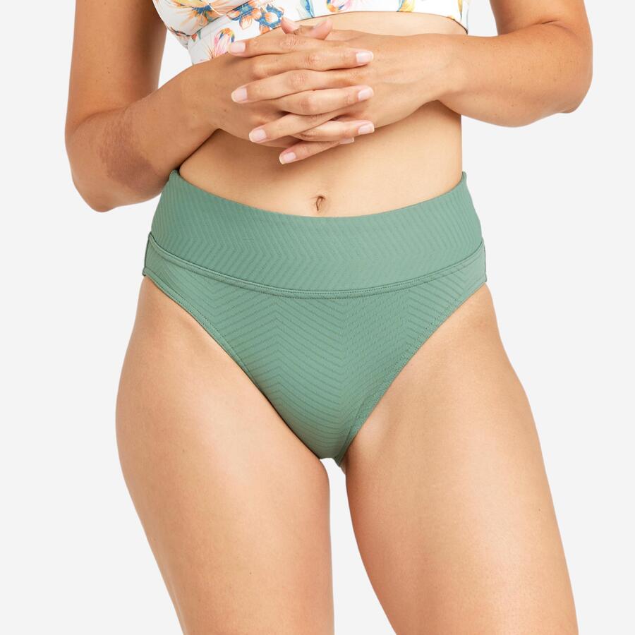 

OLAIAN Плавки бикини женские с высокой талией, структурированные, Nora Venice, цвет хаки