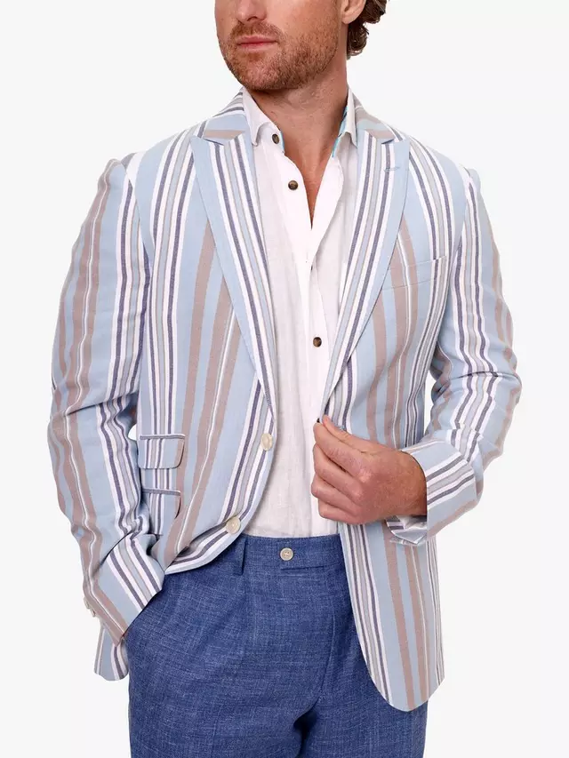 

Блейзер KOY Stripe Cotton, цвет blue/beige