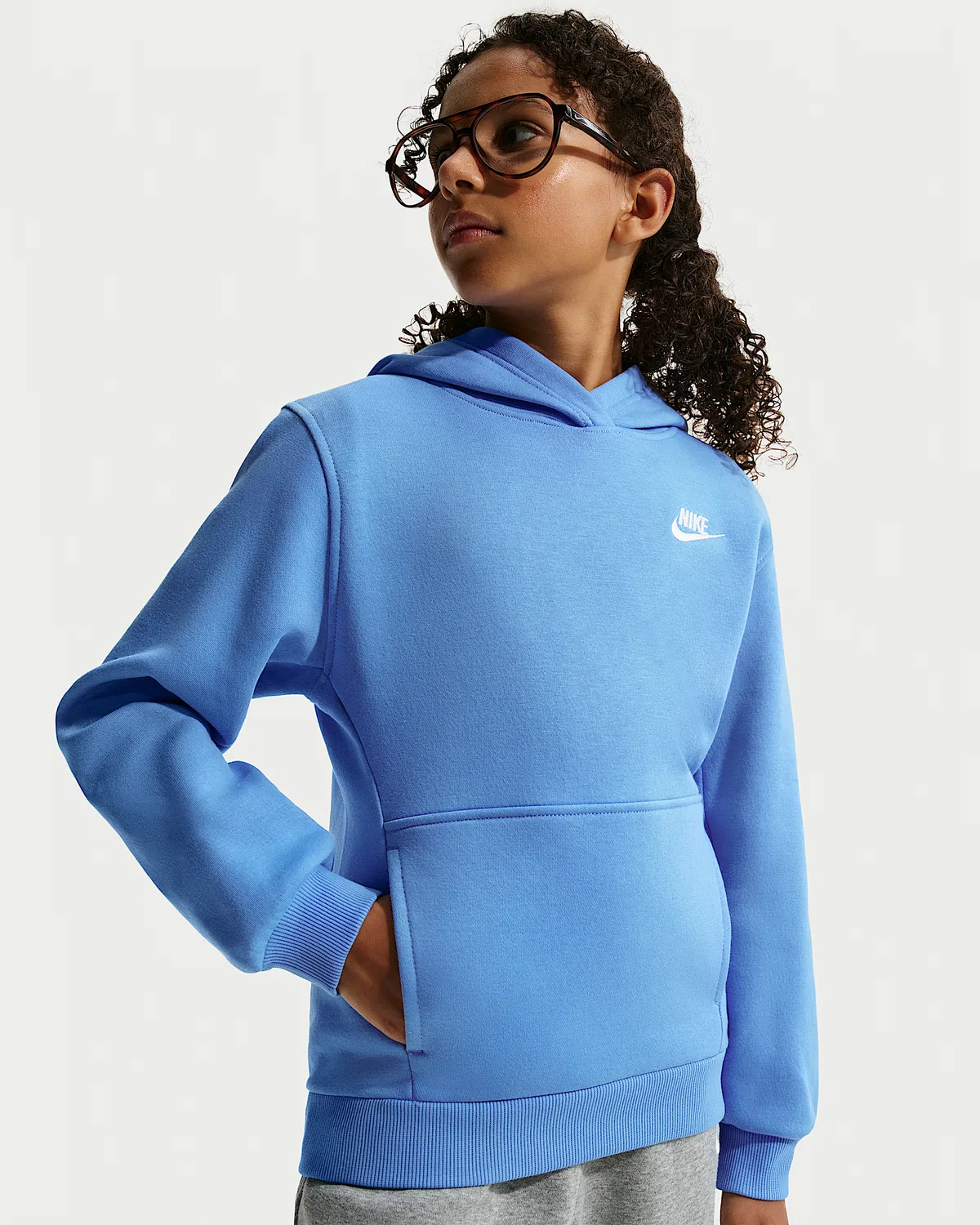 Детская толстовка Nike Sportswear Club Fleece, University Blue/White — фото 2