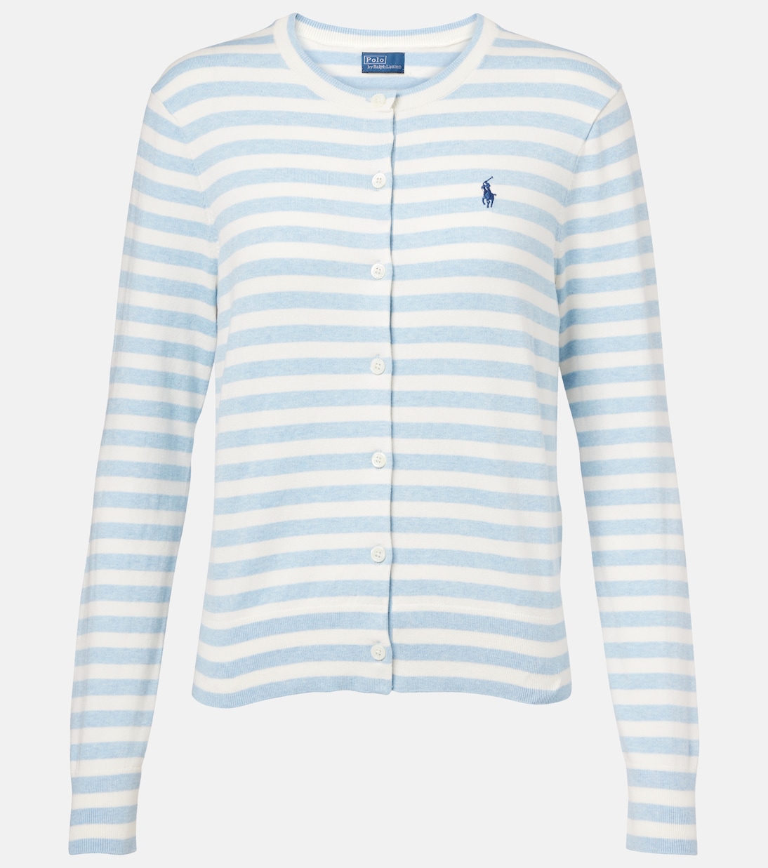 

Полосатый кардиган из хлопковой смеси Polo Ralph Lauren, синий
