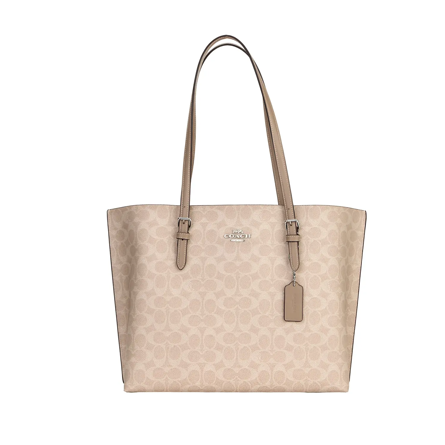 

COACH Сумка Молли из искусственной кожи женская большая наплечная бежевая