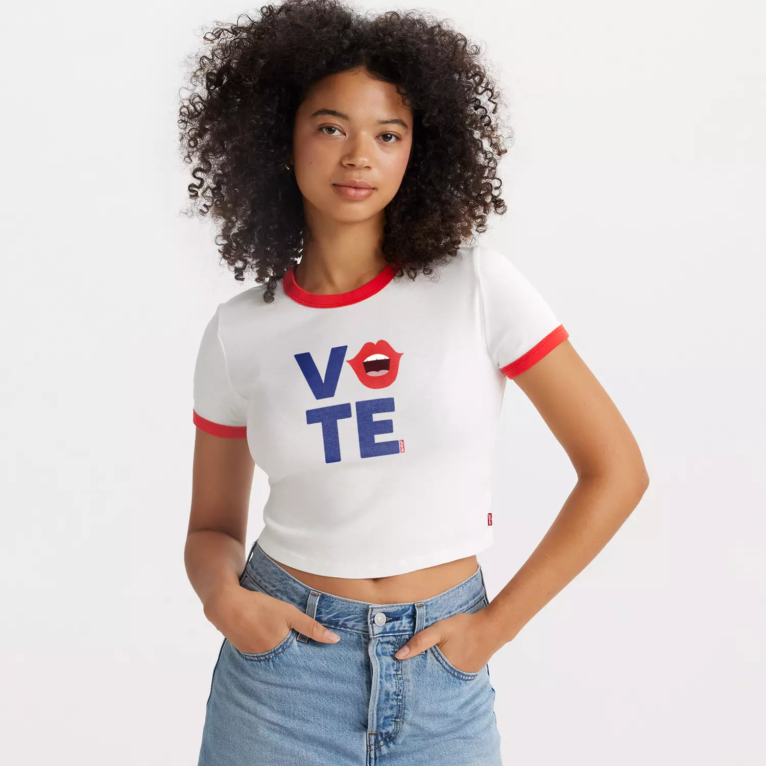 

Футболка Levi's Vote Ringer Mini, цвет Vote Lips - White