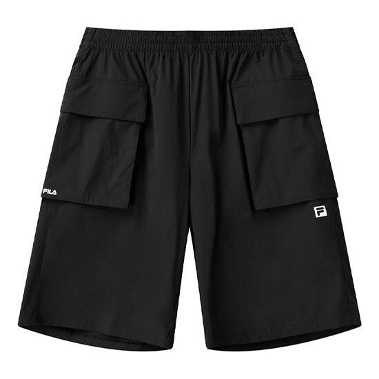 

Шорты athletics solid color casual sports woven shorts black Fila, черный