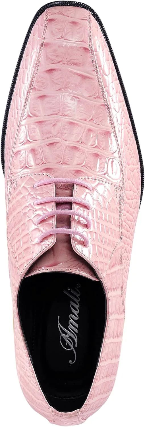 

Amali Harvey Fashion Мужская обувь Оксфорды с экзотической кожей крокодила с шнуровкой для мужчин, розовый