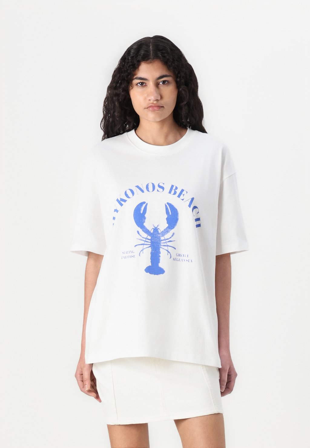 

Футболка с принтом OVERSIZED TEE Gina Tricot, белый
