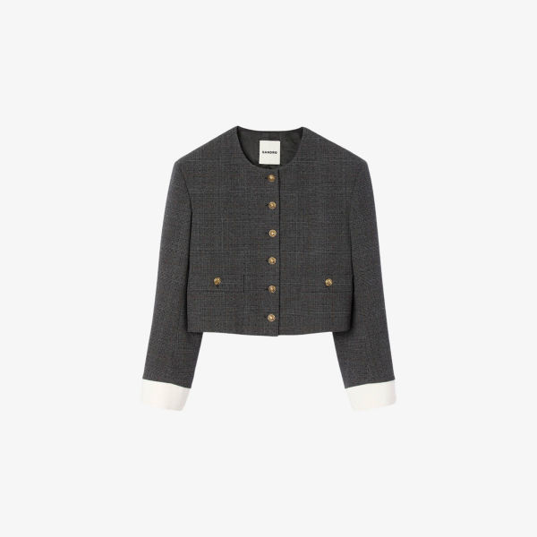 

Rhinestone-Embellished button-down stretch-woven jacket Sandro, мультиколор