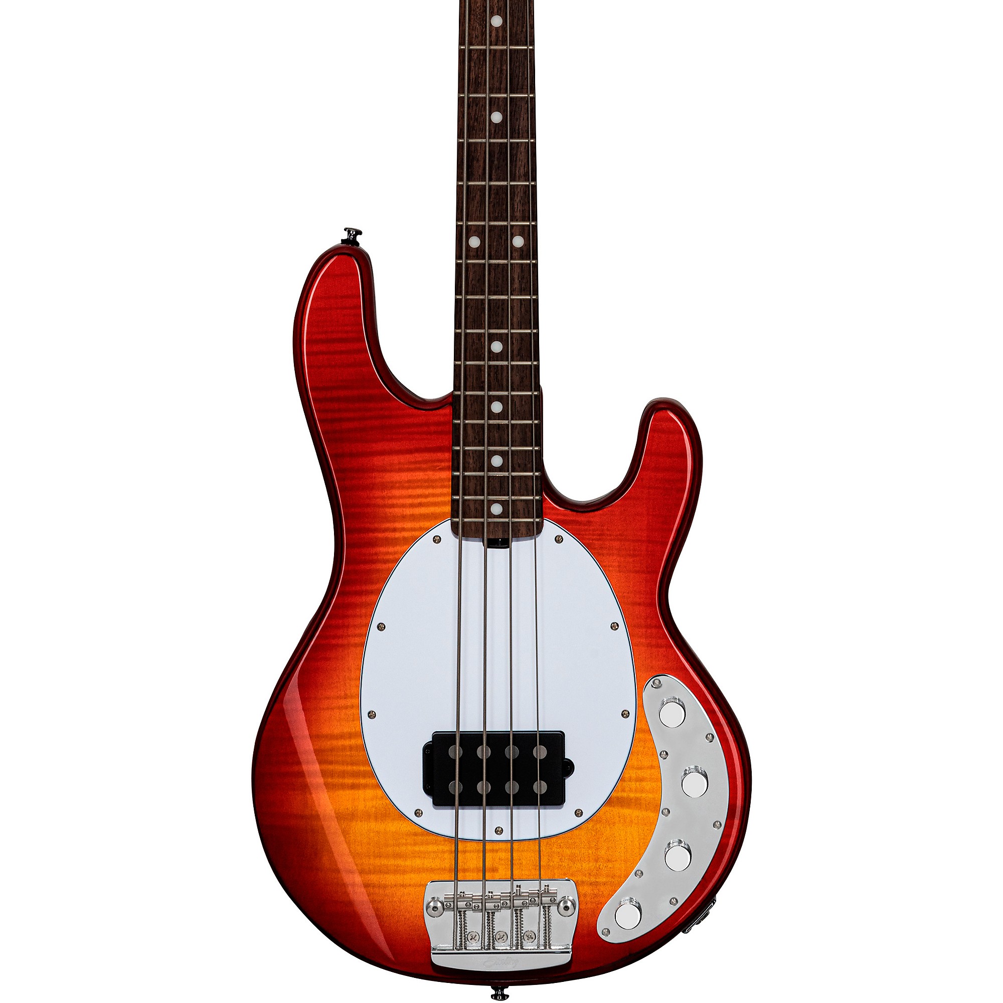 

Sterling by Music Man StingRay Ray34 Flame Maple Электрическая бас-гитара Heritage Cherry Burst