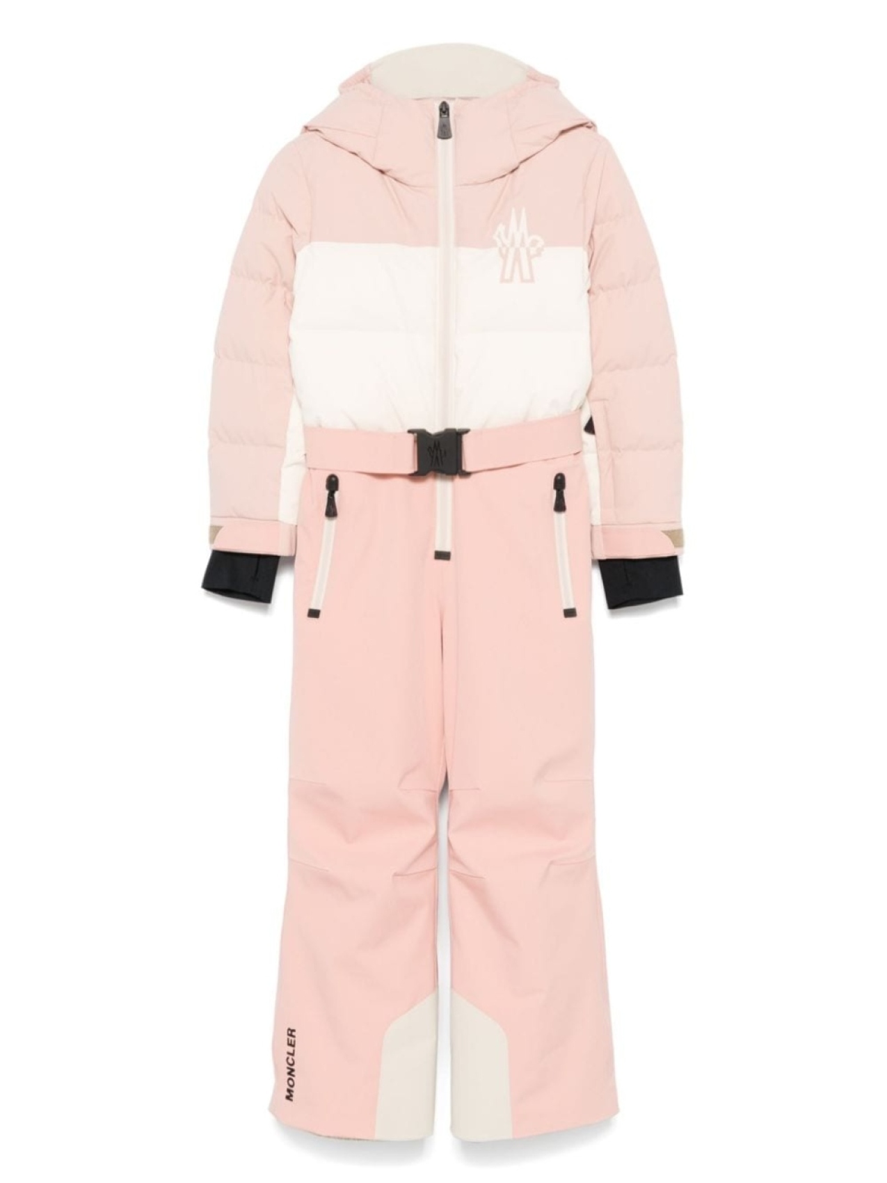 

Moncler Enfant зимний комбинезон с логотипом, розовый