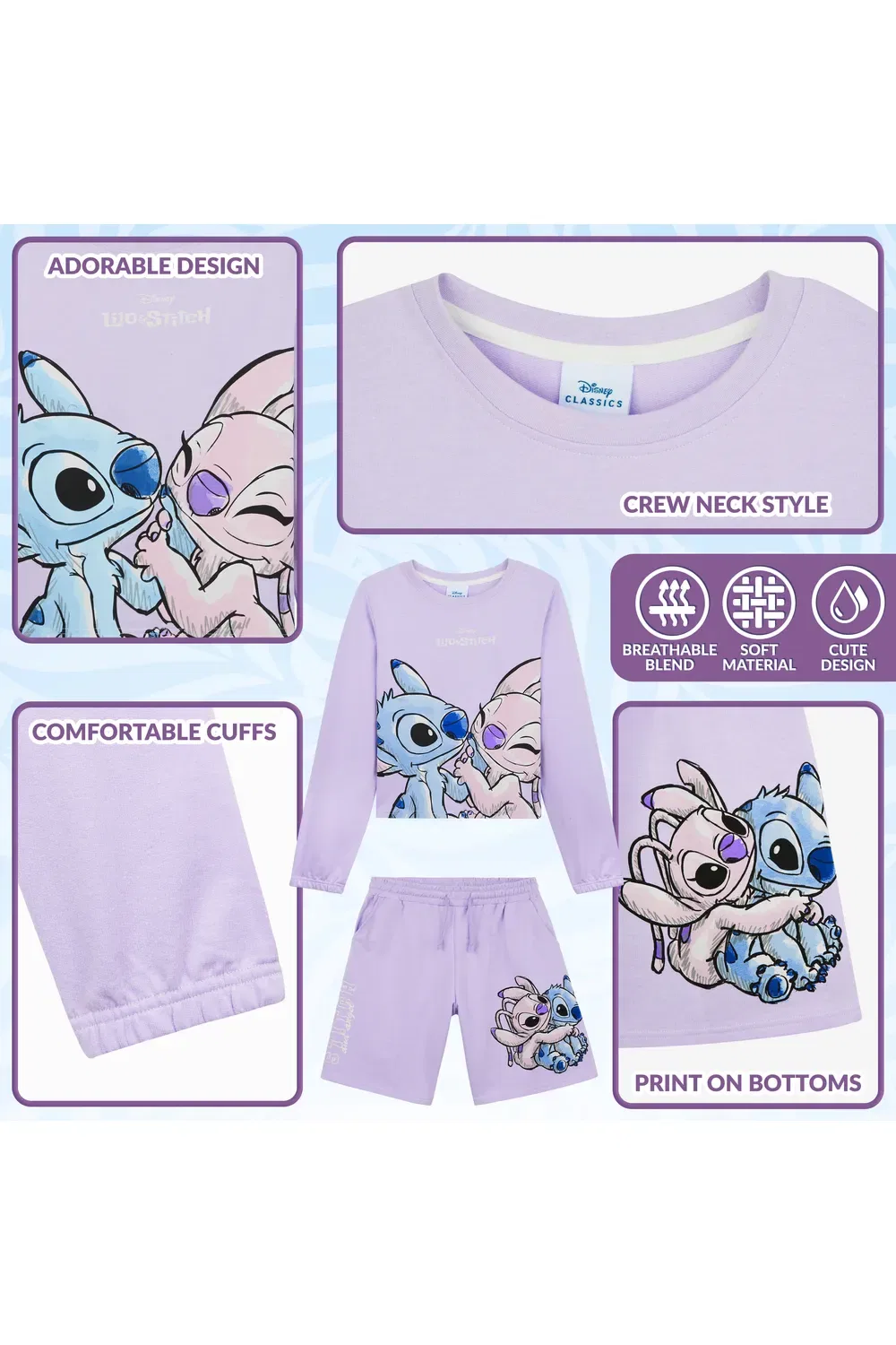 Детский спортивный костюм с принтом Stitch Disney, фиолетовый — фото 4